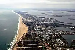 Aerial view of Edgemere, looking west.