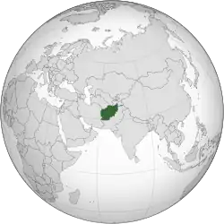 Location of Afghanistan