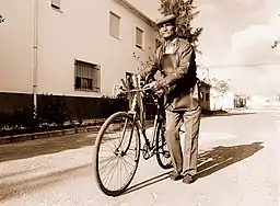 "Afilador" with converted "scissors grinder bicycle" in Spain, 20th c.