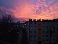 An afterglow on Kraków's housing estate