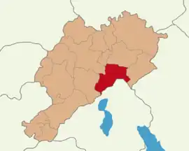 Map showing Çay District in Afyonkarahisar Province