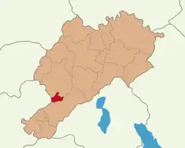 Map showing Kızılören District in Afyonkarahisar Province