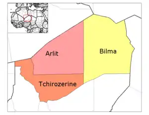 Arlit Department location in the region