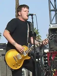 Bowman performing with Against Me! in 2007