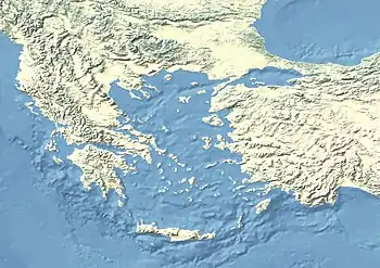 Siege of Sardis (547 BC) is located in The Aegean Sea area