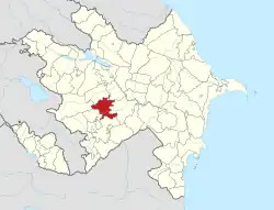 Map of Azerbaijan showing Aghdam District