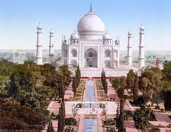 Photochrom of the Taj Mahal at Agra, India, c. 1890–1900