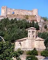 Ermita de Santa Cecilia and castle of Aguilar de Campoo.