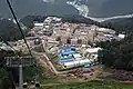 A new postmodern hotel village being built for the skiing area Gornaya Karusel, July 2013.