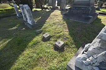 Crocker's urn as well as those of her husband Jackson Gouraud and her daughter Yolanda were stolen. Her daughter's urn was recovered and is in storage.