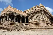 Stone chariot mandapam at Airavatesvara Temple in Darasuram