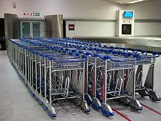 Baggage carts at Cape Town International Airport, South Africa