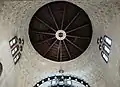 The dome of the mausoleum chamber (now replaced by a flat wooden roof, but preserving the stone pendentives)