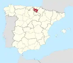 Location of the Province of Álava within Spain