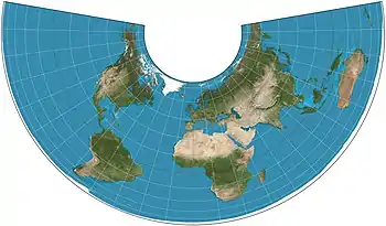 Image 12Albers projectionMap: Strebe, using GeocartThe Albers projection is a conic, equal area map projection, named after Heinrich C. Albers, that uses two standard parallels.  Although scale and shape are not preserved, distortion is minimal between the standard parallels. This map is used by such agencies as the United States Geological Survey, the United States Census Bureau, and the governments of British Columbia and Yukon.More selected pictures