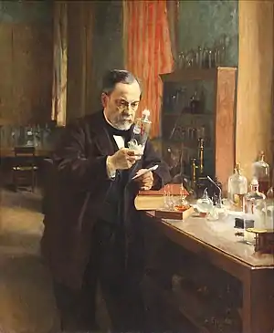 Image 28Innovative laboratory glassware and experimental methods developed by Louis Pasteur and other biologists contributed to the young field of bacteriology in the late 19th century. (from History of biology)