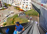 The escalator down from Pau da Bandeira bluff located south of Bairro dos Pescadores down to the beach and Albufeira old town.