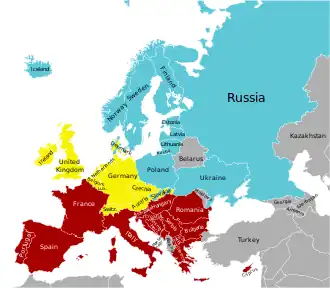 European countries grouped into three regions by dominant patterns of alcohol consumption and traditionally preferred types of alcoholic drink