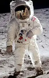 Apollo spacesuit worn by astronaut Buzz Aldrin on Apollo 11