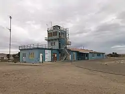 The abandoned Alexander Bay Airport Terminal.