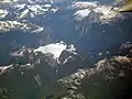 Behind Mt. Alfred from 20,000 feet.