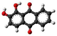 Ball-and-stick model of alizarin