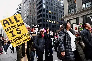 Protest in New York City, New York. "All Oppression is Connected".