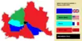 The four sectors of occupation in Vienna between 1945 and 1955.