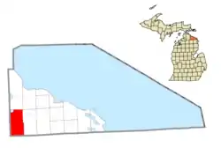 Location within Presque Isle County