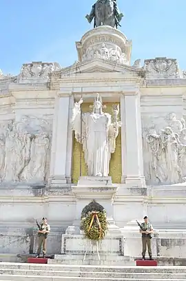 Tomb of the Italian Unknown Soldier, under the statue of Roma, at Altare della Patria, Rome