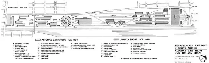 Map of Altoona Works, circa 1931