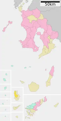 Location of Amagi in Kagoshima Prefecture