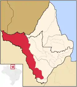 Location of Laranjal do Jari in the State of Amapá