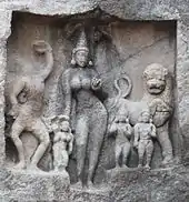 Carving of Ambikadevi Kalugumalai Jain Beds, 8th century