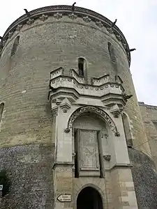 Renaissance ornamental pilaster attached to the medieval Tour Heurtault