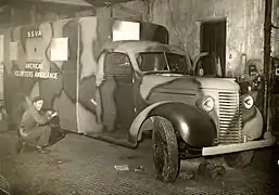 Chevrolet ambulance attended by Pourtout's son Claude