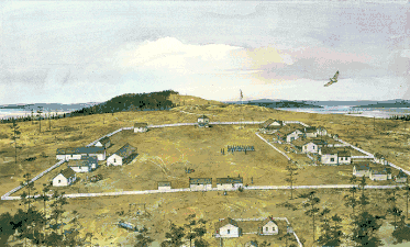 Water color of American camp, San Juan Island