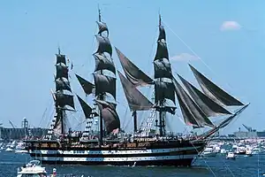 Italian tall ship Amerigo Vespucci in New York Harbor during the celebration