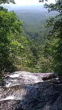 View of valley - looking out from top of falls