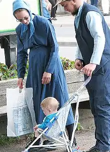 An Amish Woman with her Family