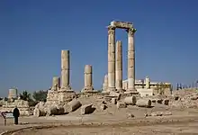 Ruins of Temple of Hercules in Amman, built by the Roman general Publius Julius Geminius Marcianus (c. 162-166 CE)