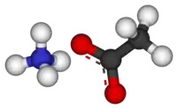 Ball-and-stick model of ammonium acetate