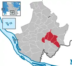 Map of Pinneberg highlighting Pinnau