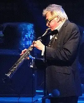 Mackay performing live with Roxy Music at the LG Arena in Solihull, 2011