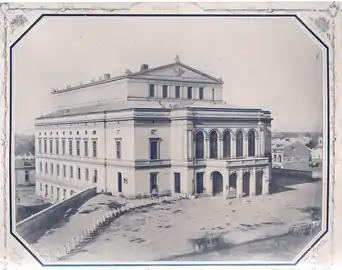 Neoclassical - Former National Theatre on Calea Victoriei, by Anton Heft, 1849–1852, destroyed by bombardments in 1944