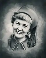 A drawing of Annalee Skarin