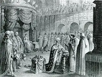 The 1815 anointing of King Frederick VI.By unknown (1815)