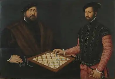 Image 15Antonis Mor, 1549, Von Sachsen vs. a Spaniard (from Chess in the arts)