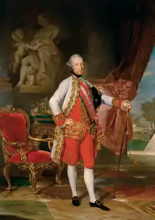 full length portrait for Joseph II, Holy Roman Emperor and Hapsburg (Austrian) Emperor