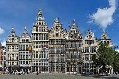 Guildhalls at the Grote Markt in Antwerp